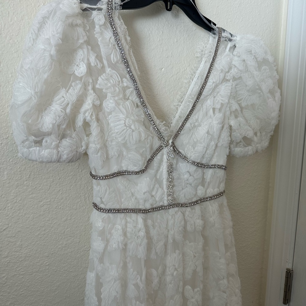 Self-Portrait White Lace Midi Dress - Picture 10 of 11